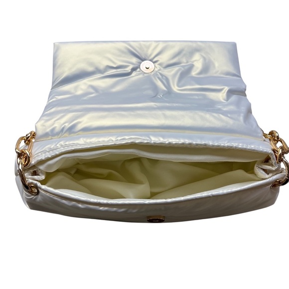 Anthropologie Metallic Puff Shoulder Bag - Creme - Picture 3 of 5